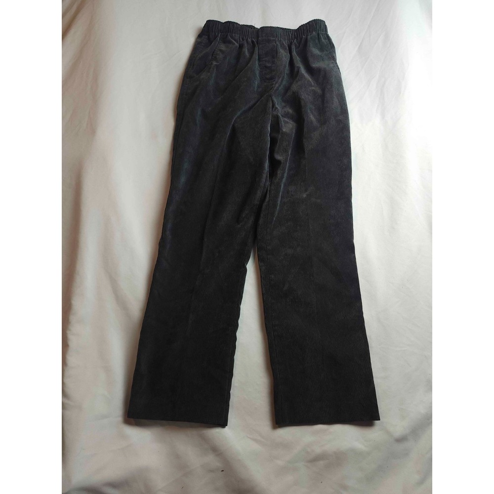 Kim Rogers Corduroy Pants Womens 6P Petite Black Classic Capsule Wardrobe Retro